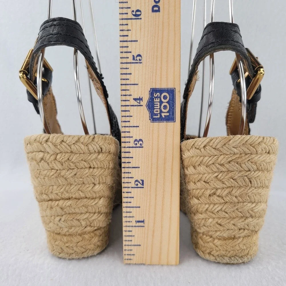 Apepazza Sandals Womens 6 Blue Rodano Espadrille Canvas‎ Heels Wedge Hemp Beach